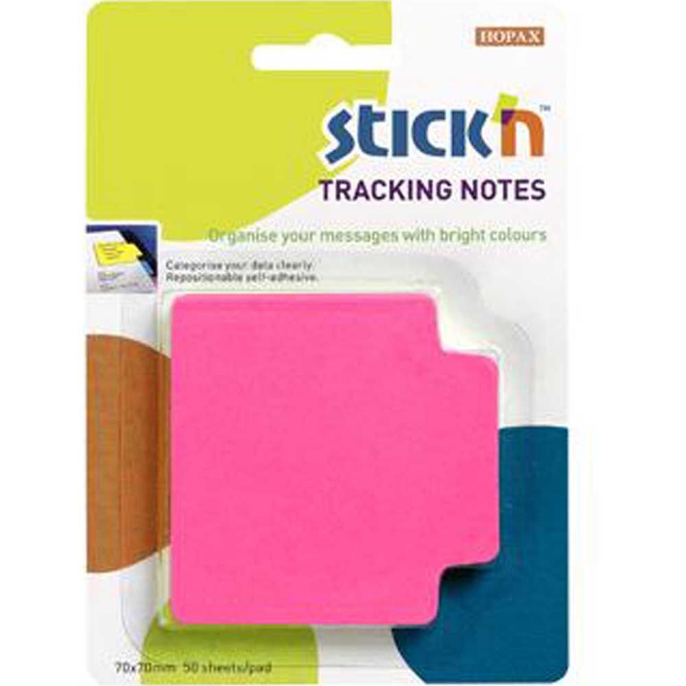 Hopax Stıckn Yapışkanlı Not Kağıdı Trackıng 50 YP 70x70 Fosforlu Pembe