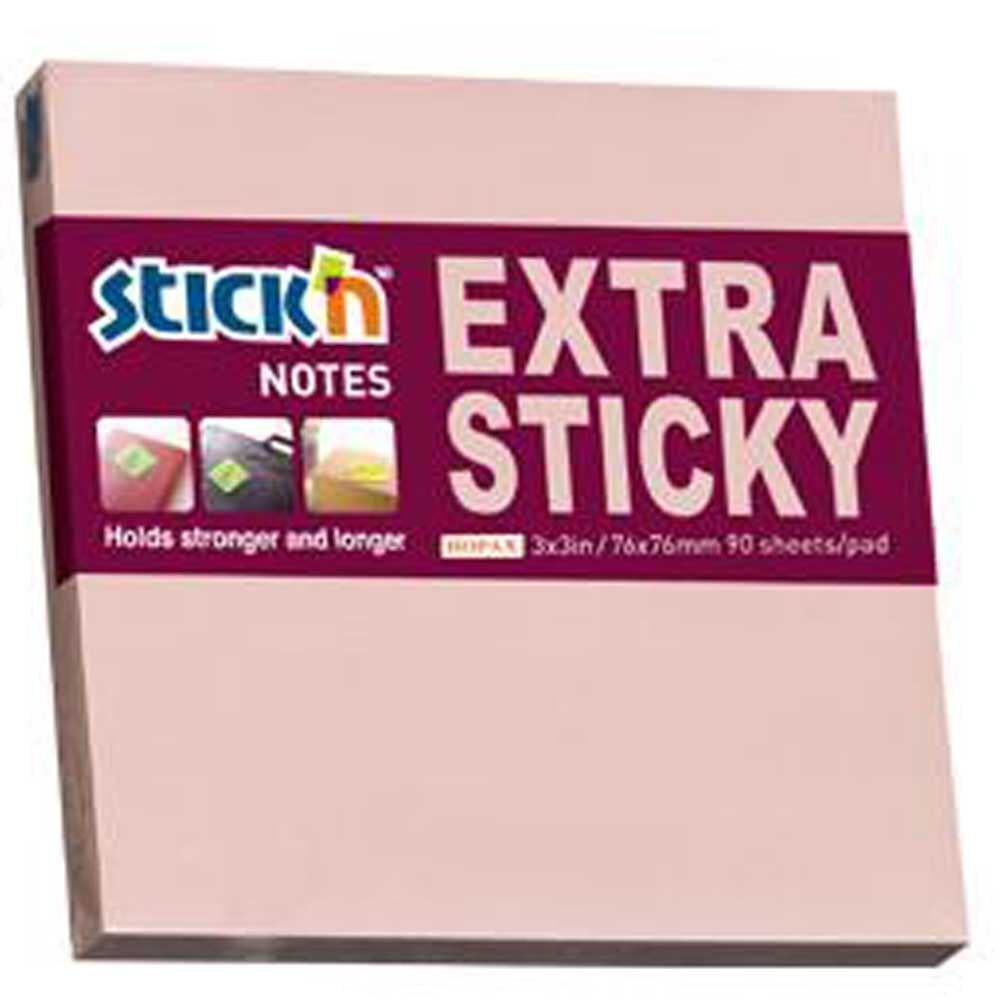 Hopax Stıckn Yapışkanlı Not Kağıdı Extra 90 YP 76x76 Pastel Pembe