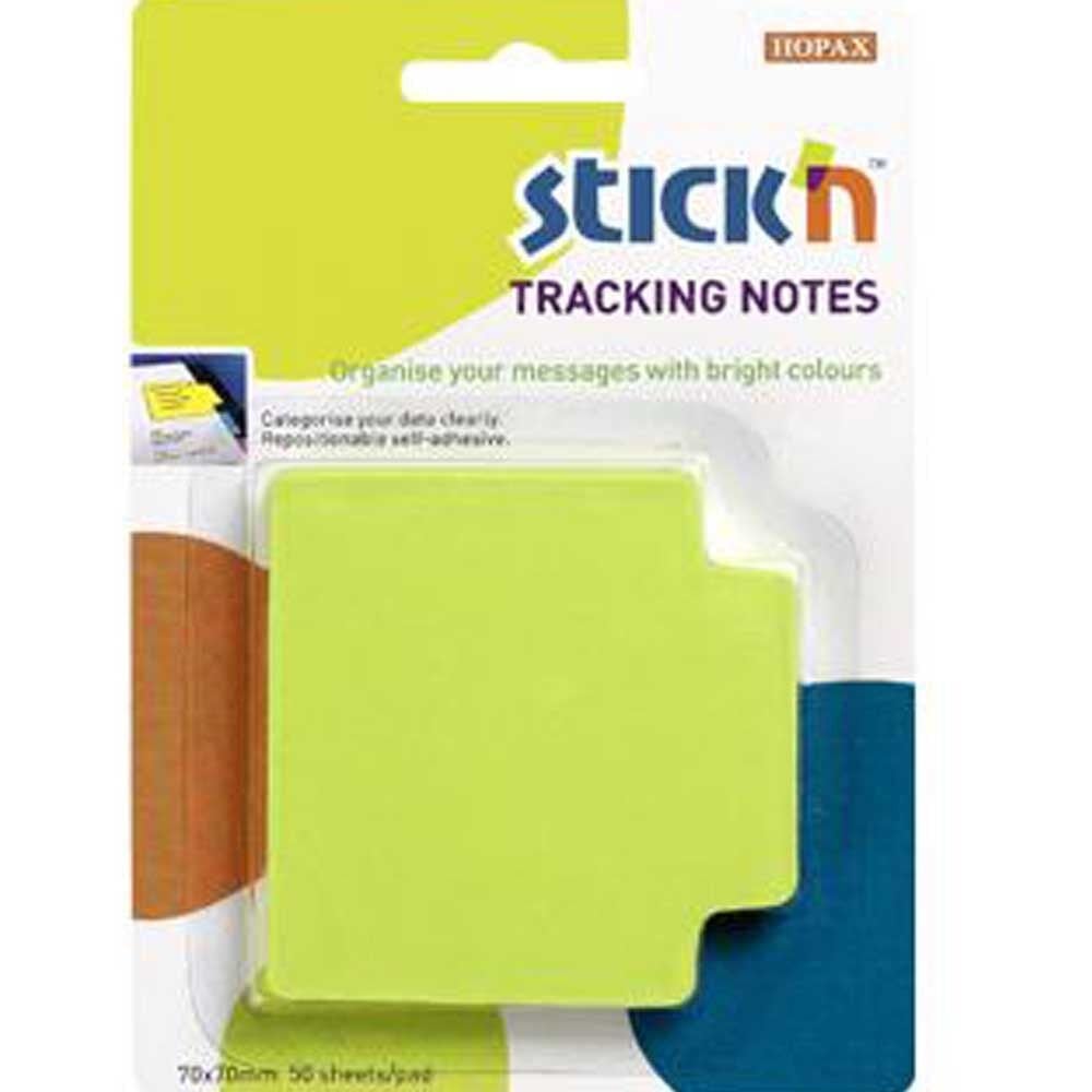 Hopax Stıckn Yapışkanlı Not Kağıdı Trackıng 50 YP 70x70 Fosforlu Yeşil