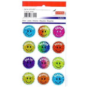 Tanex Etiket Stickers Türkçe Aferin-4 2 Adet STC-208