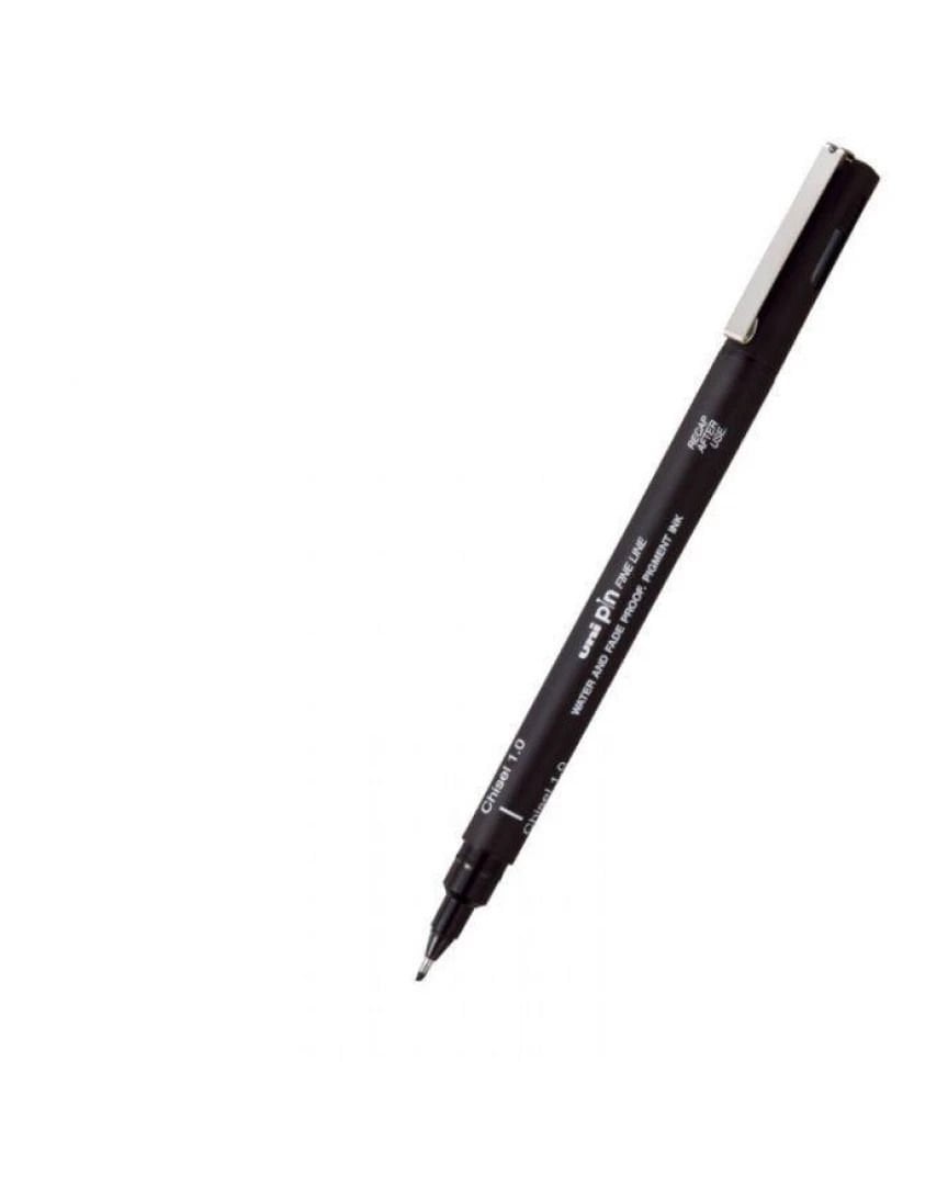 Uni-Ball Pin 1.0 Fine Line Kesik Uçlu Kalem Siyah