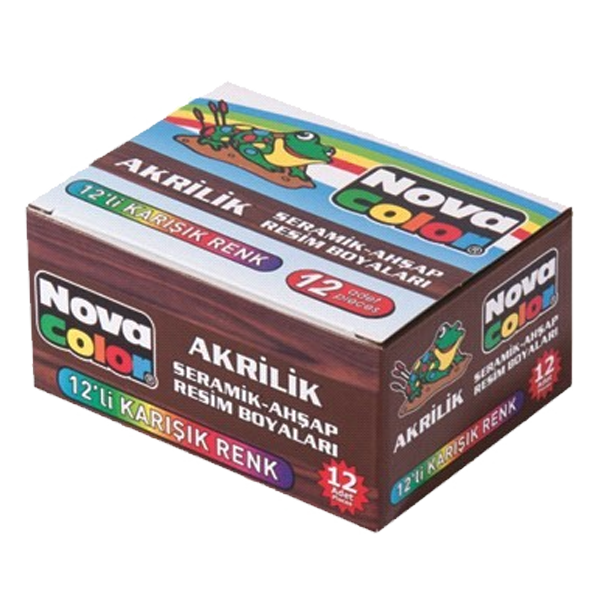 Nova Color Akrilik Boya Şişe 30 CC 12 Renk