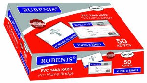 Rubenis İğneli Yaka Kartı İsimlik Şeffaf