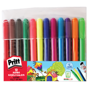Pritt Keçeli Boya Kalemi Jumbo Yuvarlak Uç 12 Renk