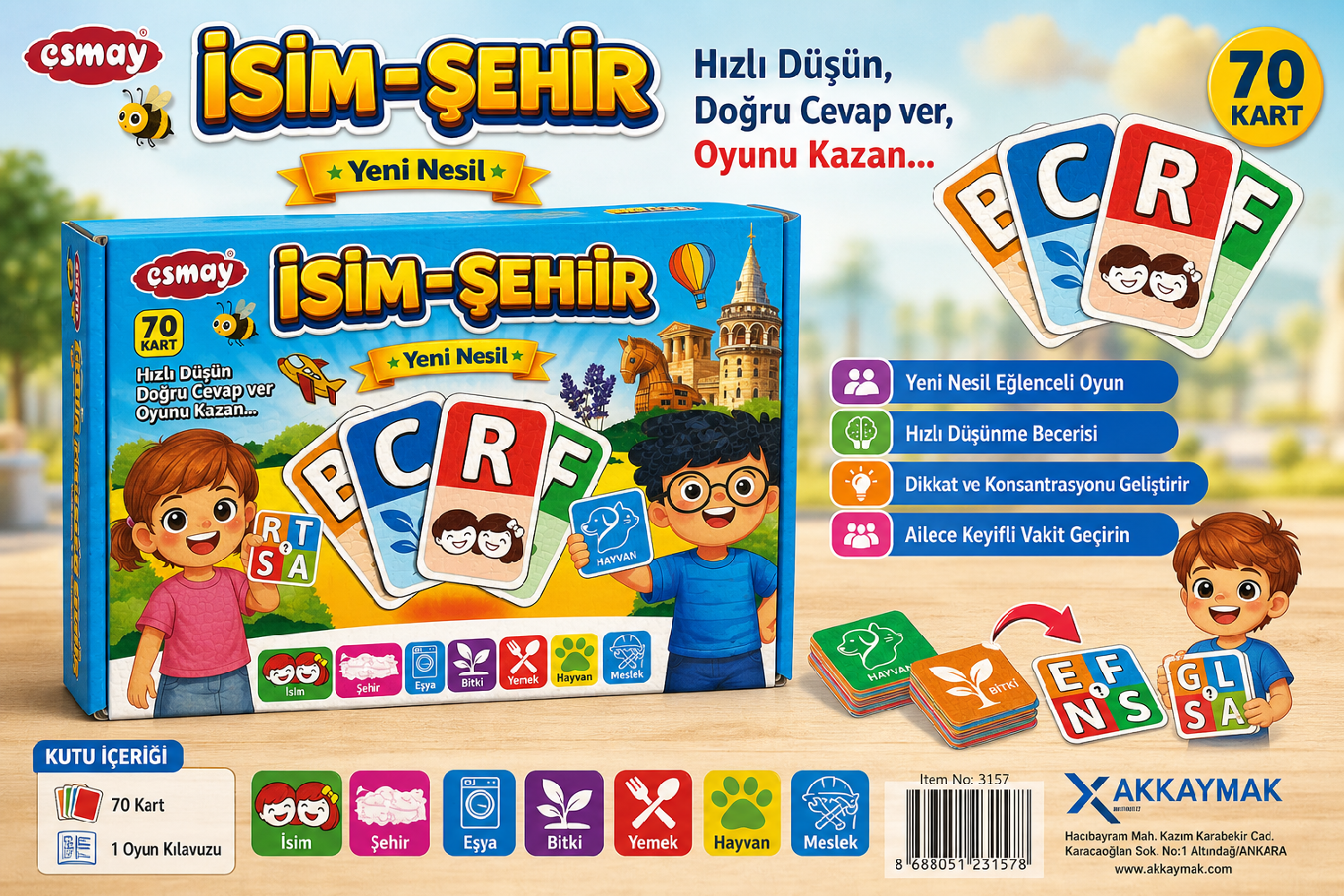 İsim Şehir Kutu Oyunu