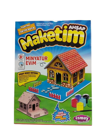 Ahşap Maket Boyama Minyatür Evim
