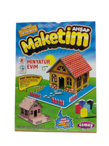 Ahşap Maket Boyama Minyatür Evim