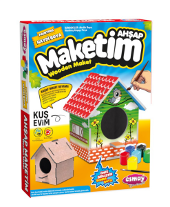 Ahşap Maket Boyama Kuş Evim