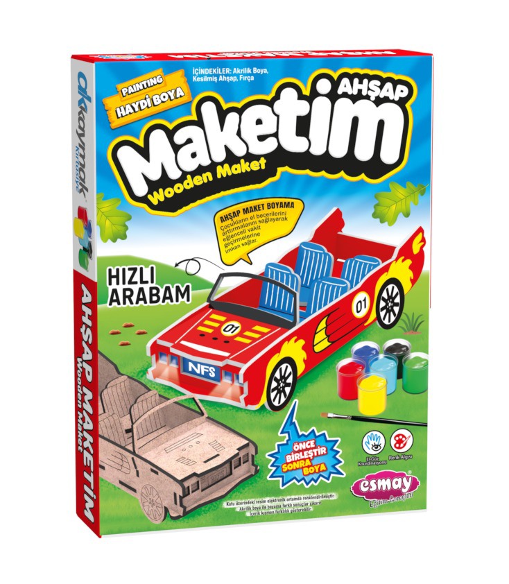 Ahşap Maket Boyama Hızlı Arabam
