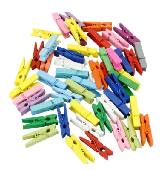 Ahşap Mandal Renkli 4.5 Cm 15'Li