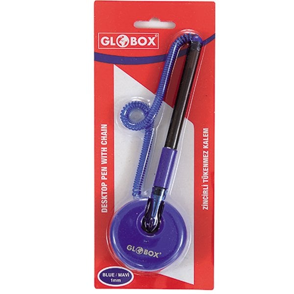 Globox Tükenmez Kalem Zincirli Mavi
