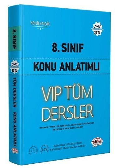 Editör Yayınları 8.SINIF TÜM DERSLER KONU ANLATIMLI MAVİ KİTAP