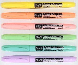 Kraf Pastel Fosforlu Kalem Seti Kalem Tipi 6'lı