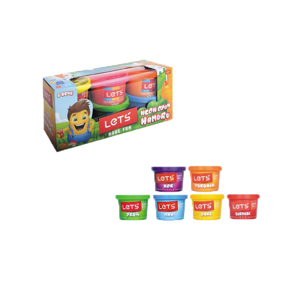 Lets Oyun Hamuru Fosforlu 600 GR 6 Renk