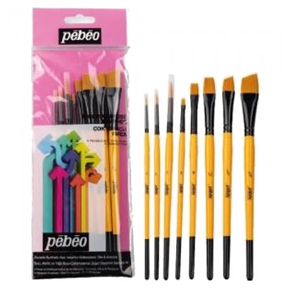 Pebeo 8'li Fırça Seti Angular-Kesik Uç-Suluboya