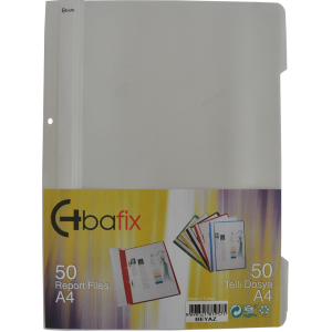 Bafix Telli Dosya Plastik A4 50'li Beyaz