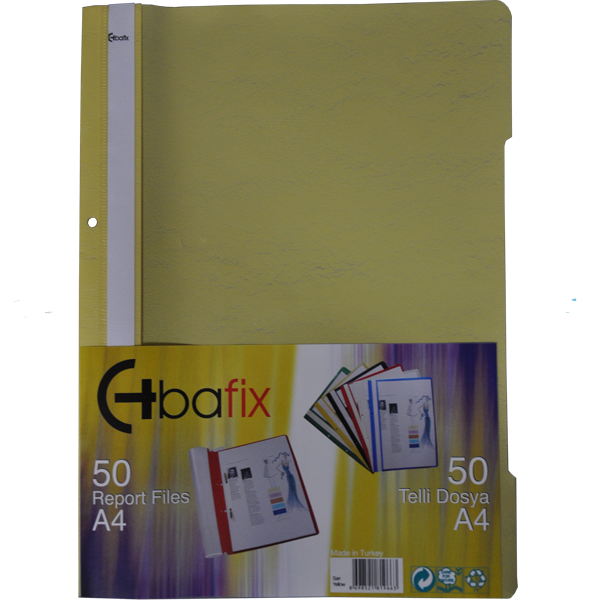 Bafix Telli Dosya Plastik A4 50'li Sarı
