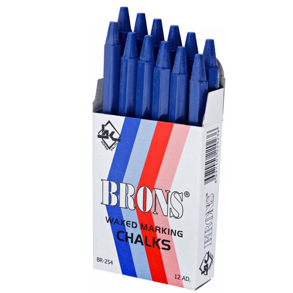 Brons Tebeşir Yağlı Yuvarlak 12'li Mavi