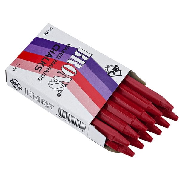 Brons Tebeşir Yağlı Yuvarlak 12'li Kırmızı