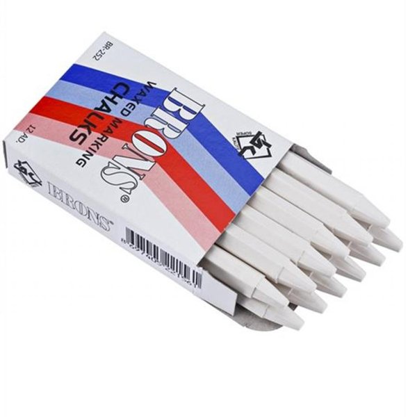 Brons Tebeşir Yağlı Yuvarlak 12'li Beyaz