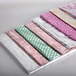 Hazır Hediye Paketi Desenli Yapışkanlı Metalize 100'lü 20x25 cm