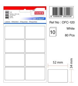 Tanex Ofis Etiketi Ofc-120 34x55 MM Beyaz