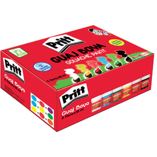 Pritt Guaj Boya Şişe 6 Renk 18 ml